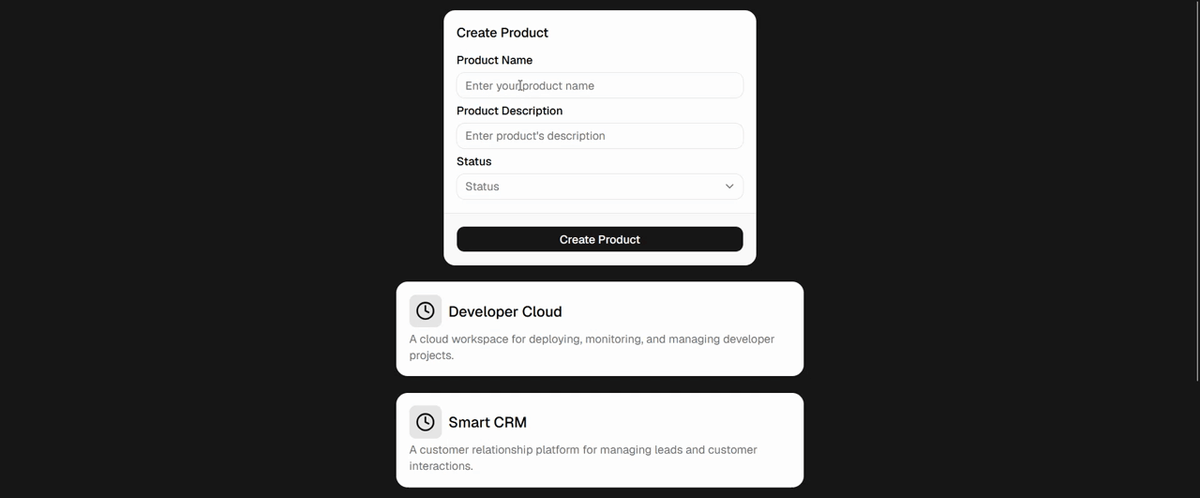 Instant create product